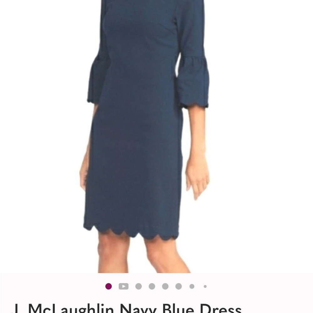 J. McLaughlin Deep Blue Long Sleeve Dress